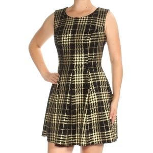 Gold and Black Plaid Dress